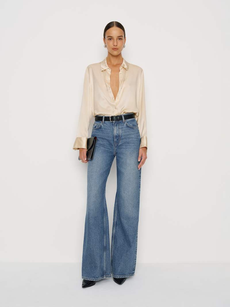 Cary High Rise Slouchy Wide Leg Long Jeans