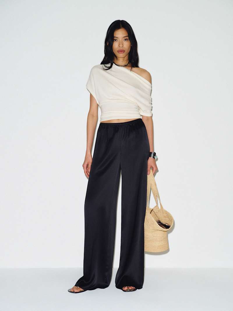 Reformation — Celine Low Rise Silk Wide Leg Pant