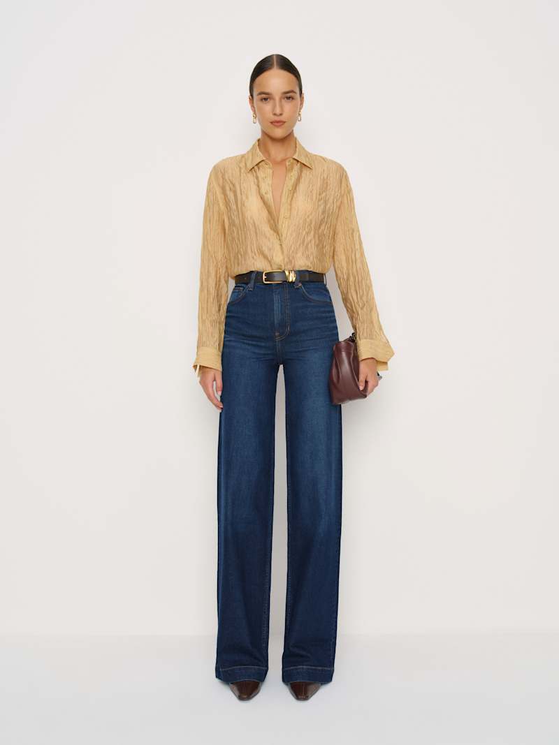 Bex Super Stretch High Rise Wide Leg Short Jeans