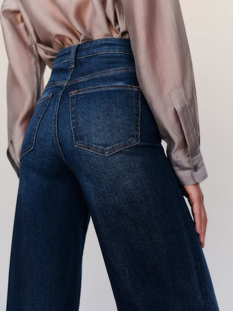 Bex Super Stretch High Rise Wide Leg Short Jeans