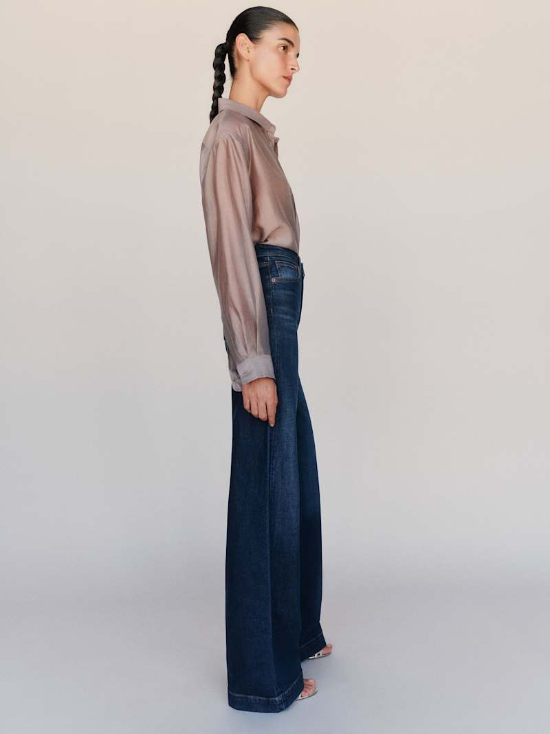 Bex Super Stretch High Rise Wide Leg Short Jeans