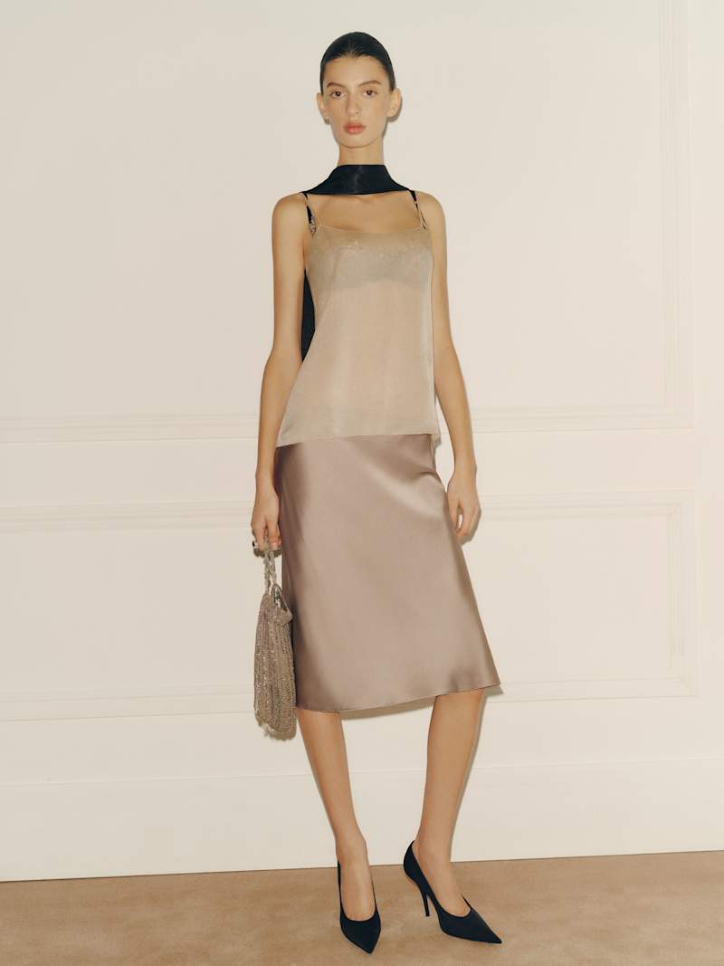 Layla Silk Knee Length Skirt