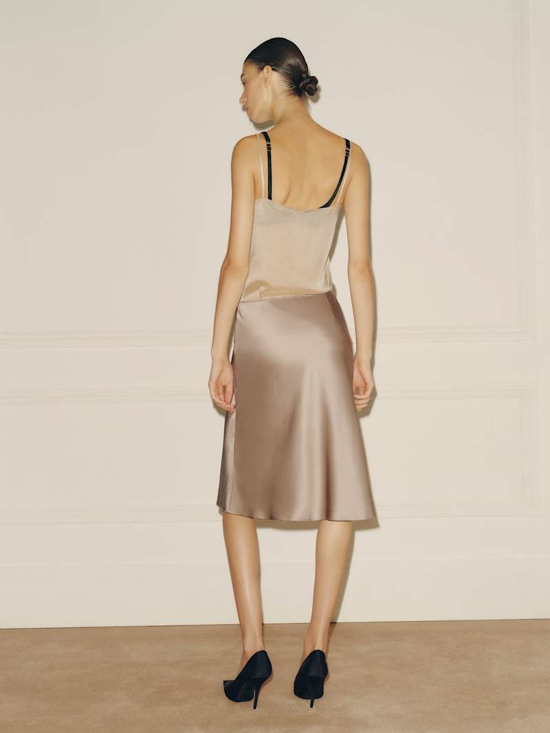 Layla Silk Knee Length Skirt