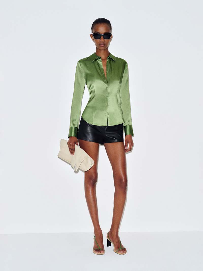 Raya Fitted Silk Shirt from Reformation - $198