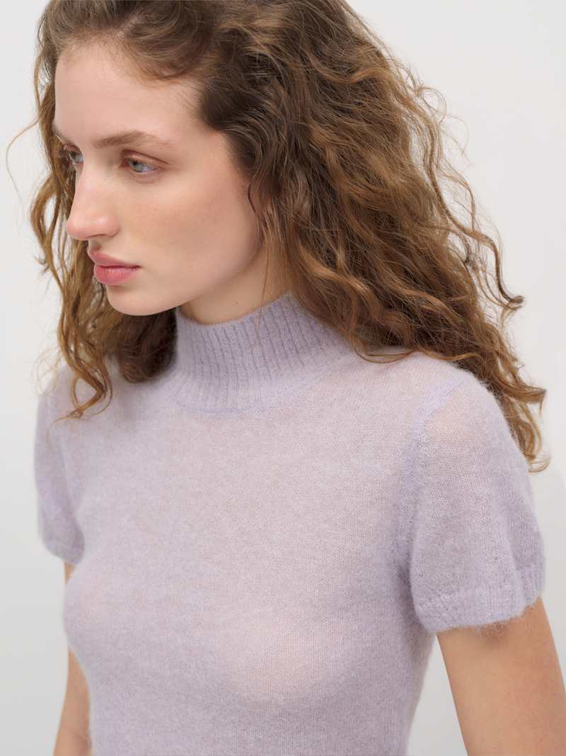 Laurel Sheer Alpaca Mock Neck