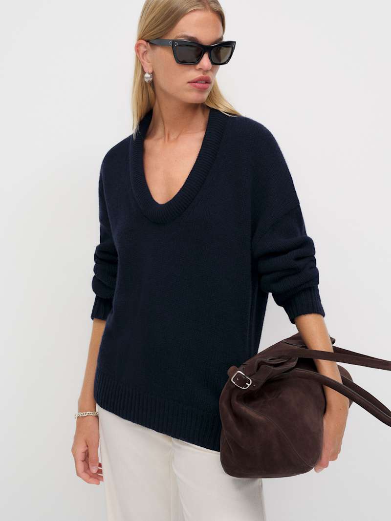 Jonie Cashmere Oversized Scoop Neck