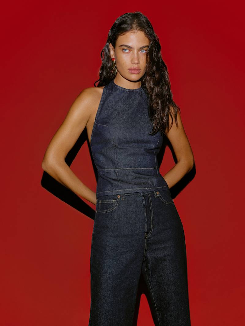 Alexie Denim Halter Top