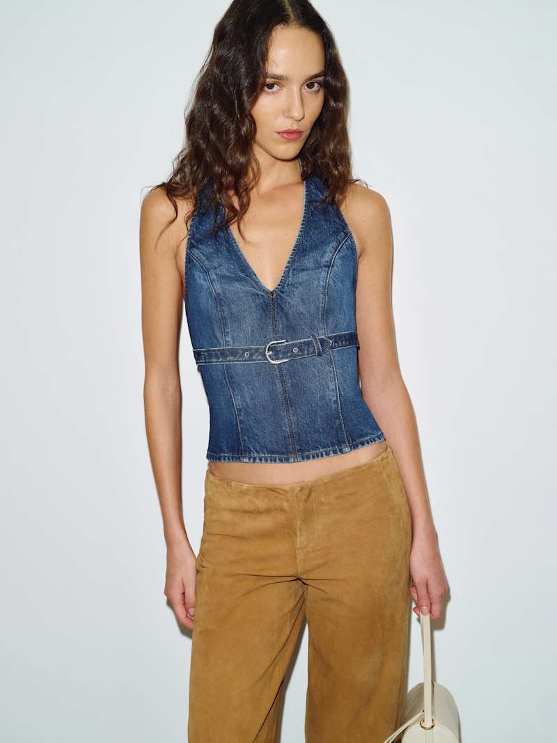 Randy Denim Halter Top from Reformation - $178
