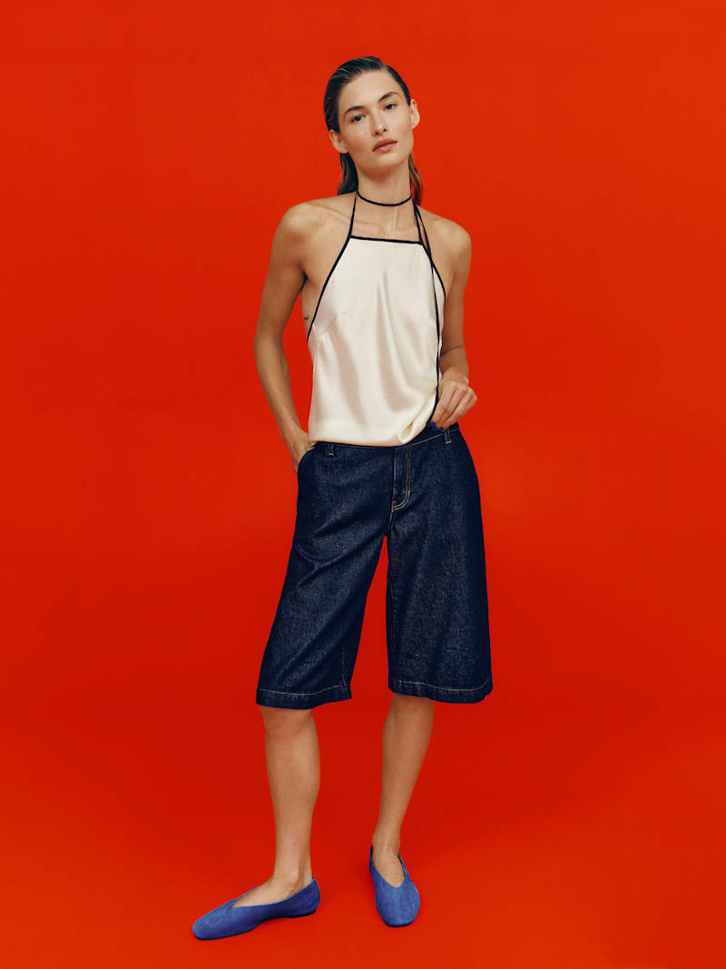 Elio Low Rise 14 In Denim Trouser Shorts from Reformation - $148