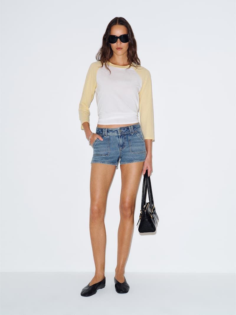 Jackie Stretch Low Rise 2.5 In Micro Jean Shorts