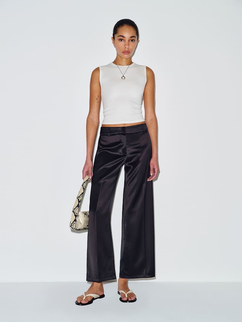 Gisele Satin Low Rise Cropped Pant