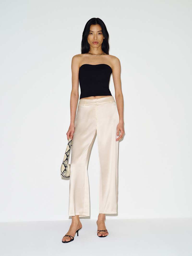 Gisele Satin Low Rise Cropped Pant from Reformation - $248