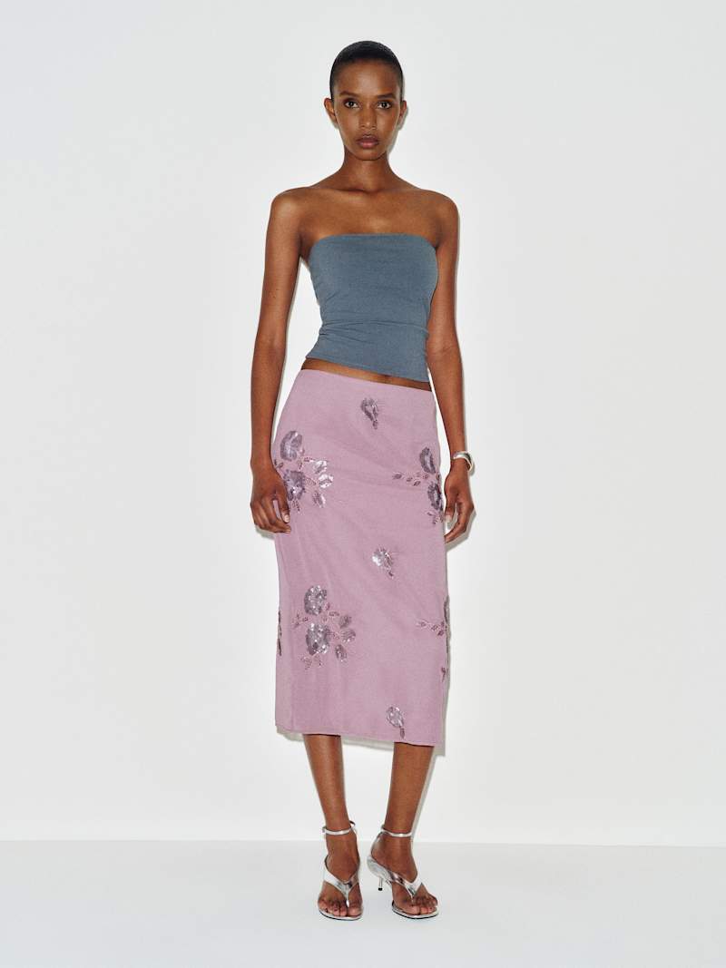 Reformation Helen Low Waist Midi Skirt