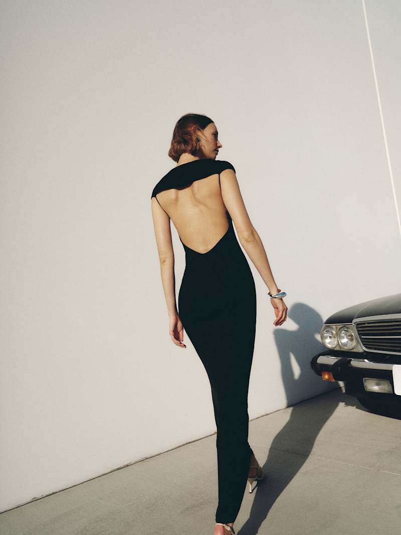 vida knit dress reformation Reformation Vida Knit Dress In Black - 50% Off