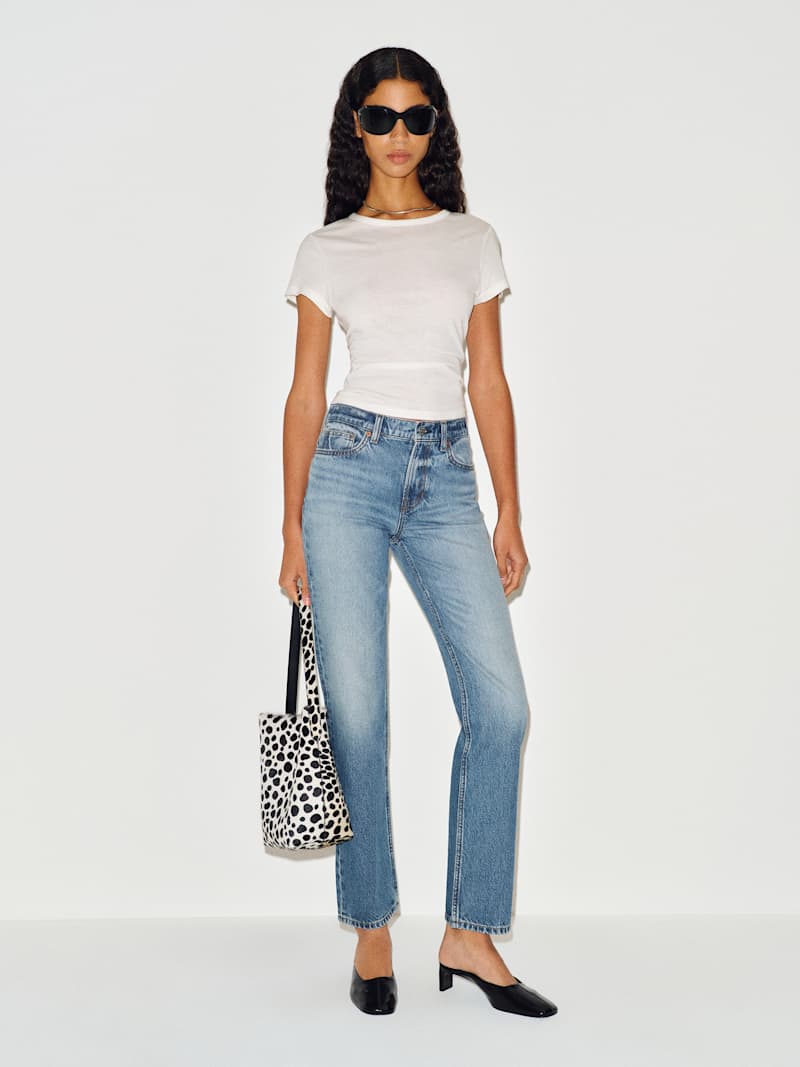 Leda Mid Rise Straight Jeans from Reformation - $178