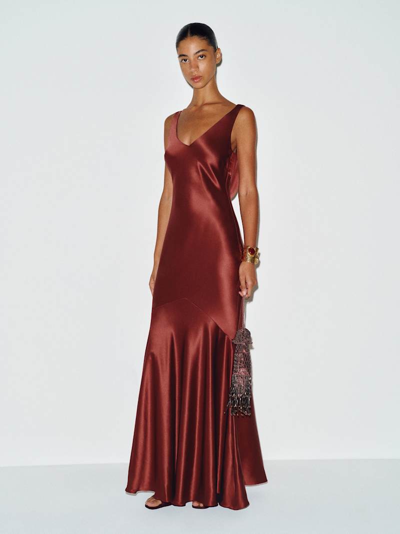 Reformation Beba Silk Dress in Romance print