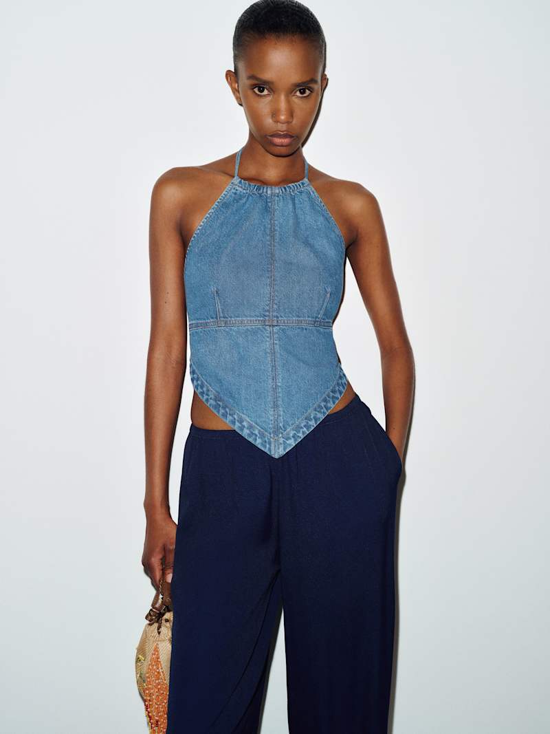 Dana Denim Halter Top