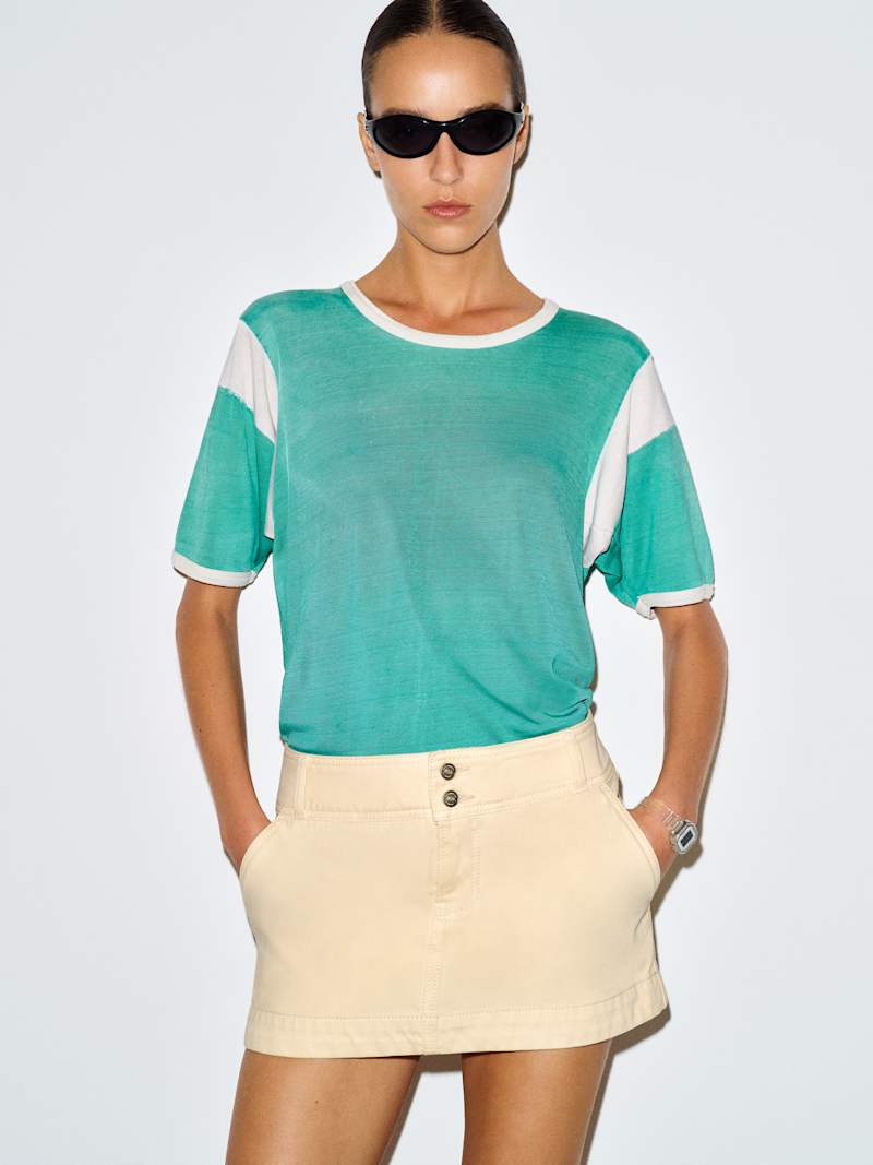 Tanya Low Rise Denim Mini Skirt