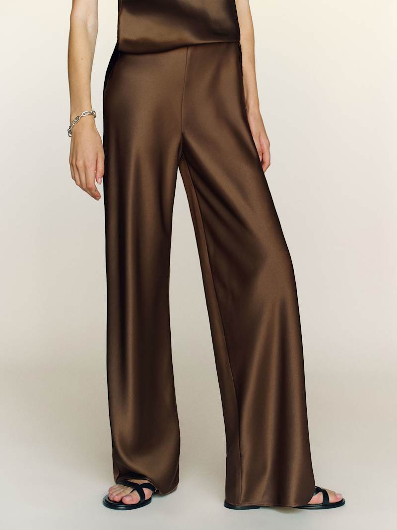 Gale Satin Mid Rise Long Pant from Reformation - $198
