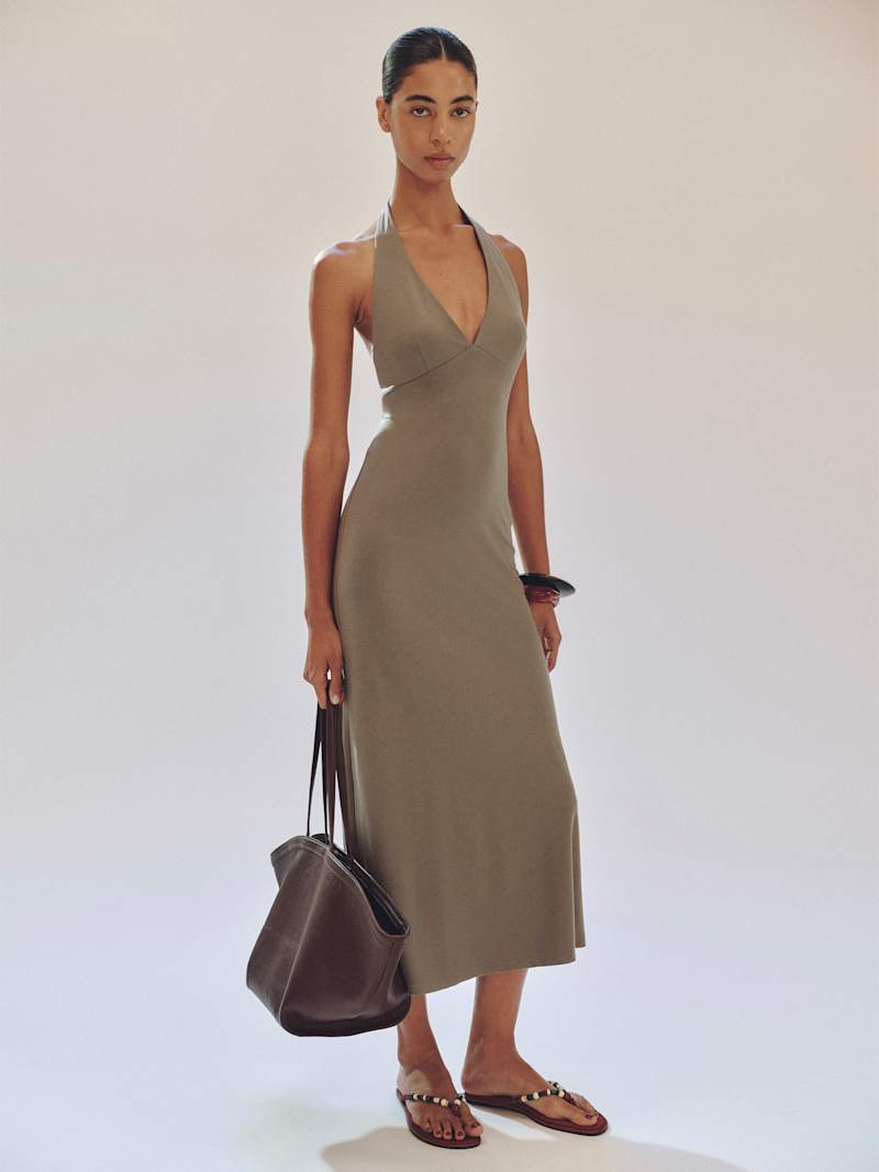 atlas knit dress reformation Anaya | Brown Mini dress