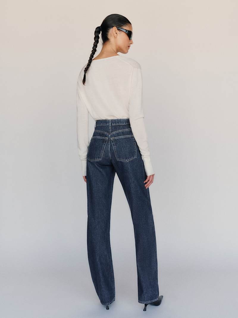 Gina High Rise Bow Leg Jeans