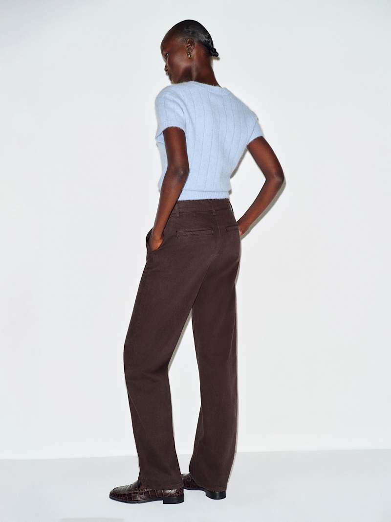 Brian Mid Rise Arc Leg Twill Pants