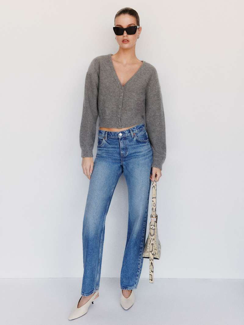 Sloane Regenerative Wool Cropped V-Neck Cardigan