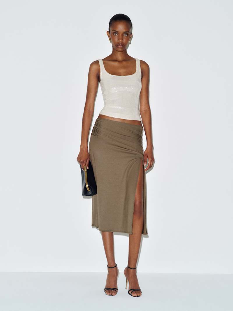 スカート Happy99 Star Gradient Knit Skirt brown Sadie Knit Skirt