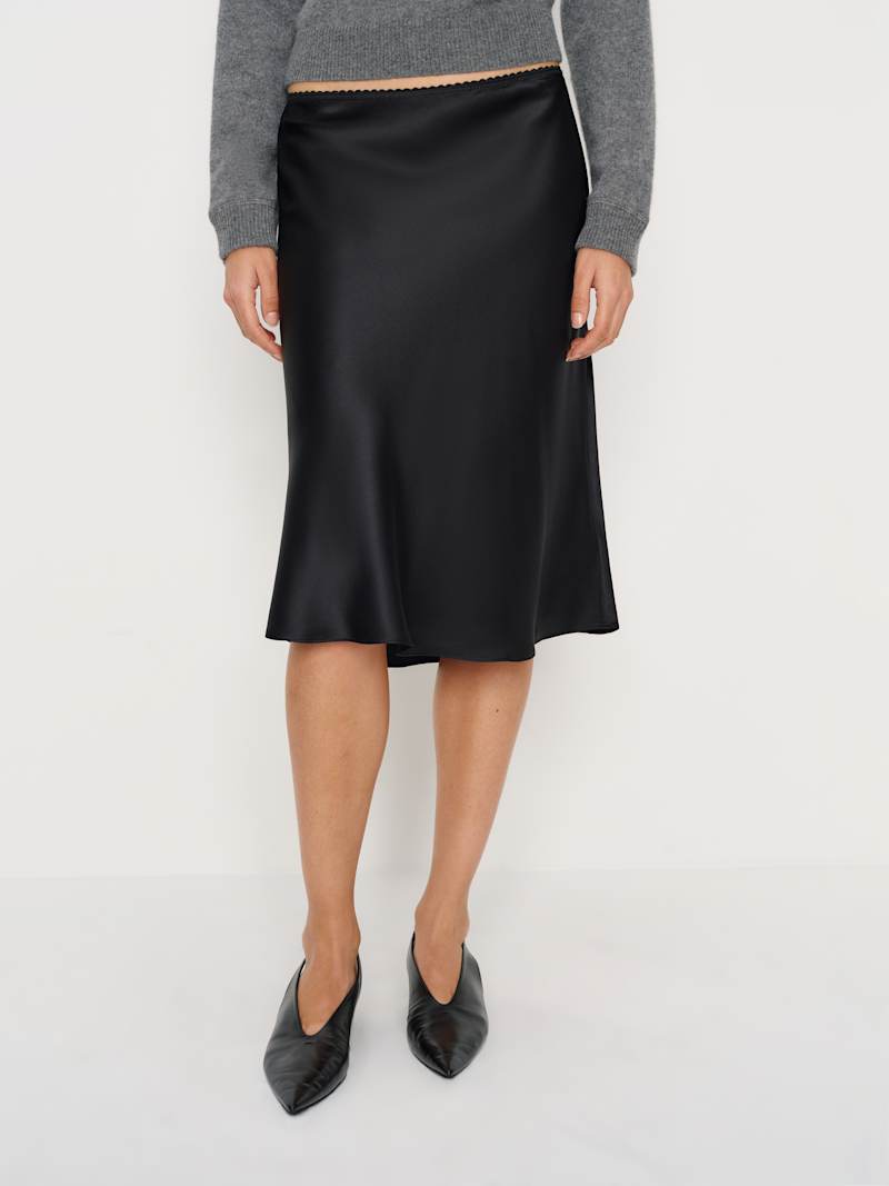 Petites Layla Silk Knee Length Skirt