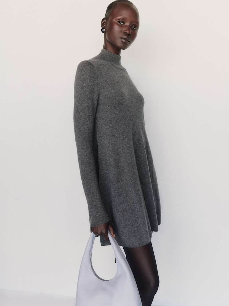 April Cashmere Turtleneck Mini Dress