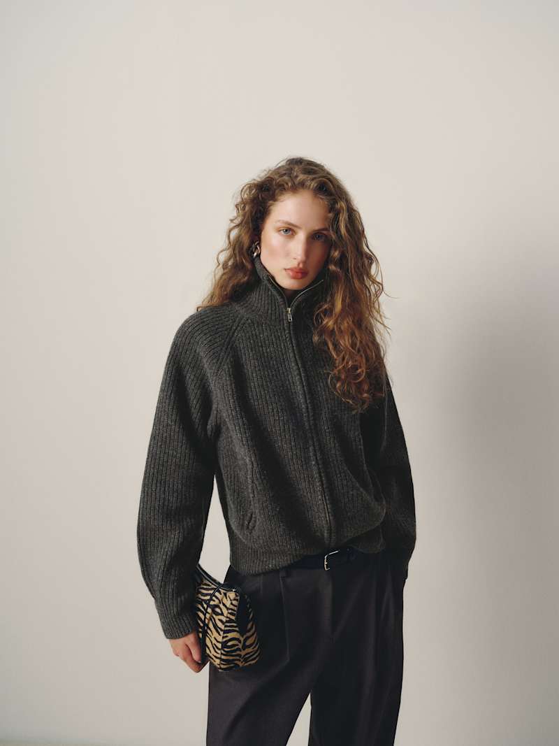Joann Regen Wool Zip Sweater Jacket