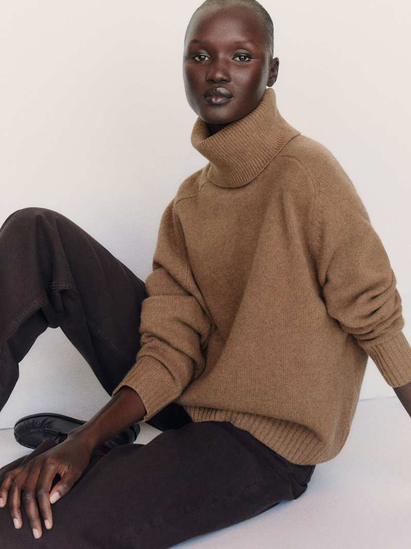 Reformation Dove Cashmere Oversized Turtleneck