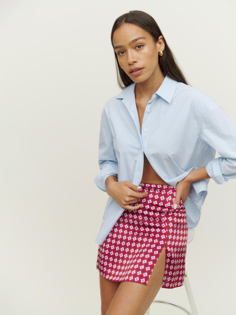 Cordelia Ruby Cotton Silk Skirt