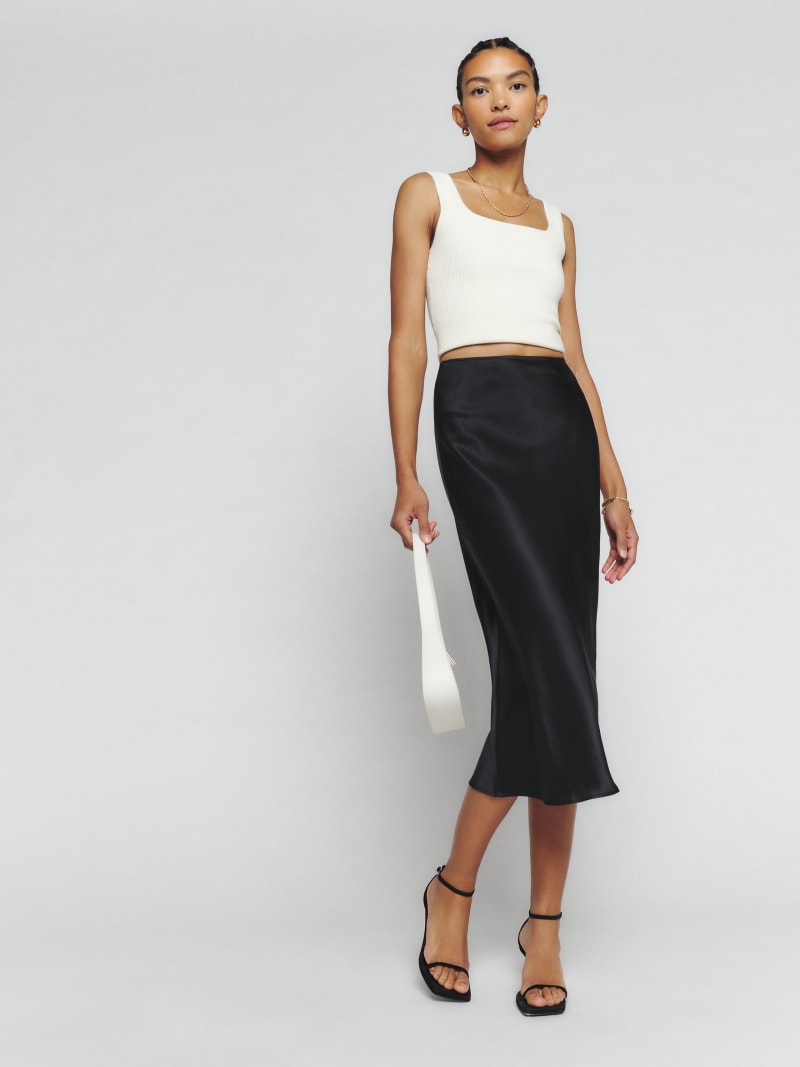 Pratt Silk Skirt - Midi | Reformation