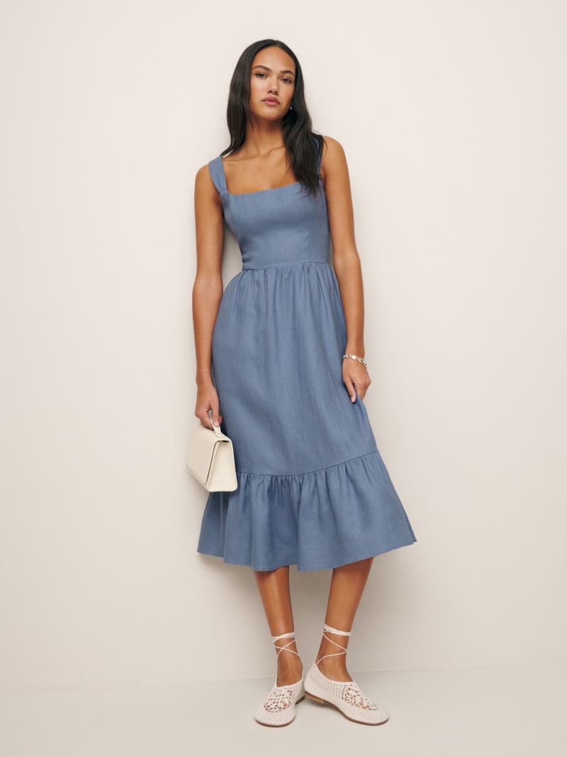 Bucatini Linen Dress - Sleeveless Midi | Reformation