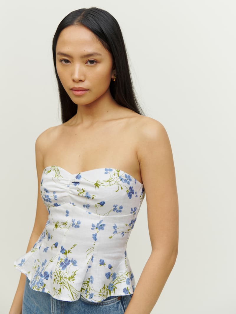 Diana Linen Top - Strapless | Reformation