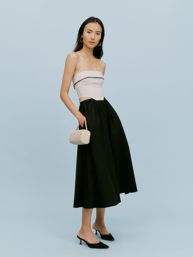 Livvy Linen Two Piece - Strapless Midi | Reformation