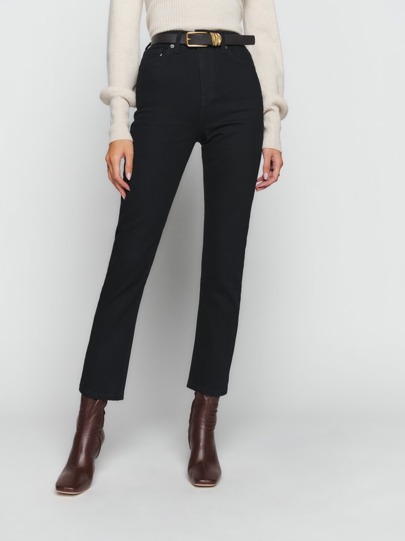 Liza Ultra High Rise Straight Cropped Jeans - Sustainable Denim ...