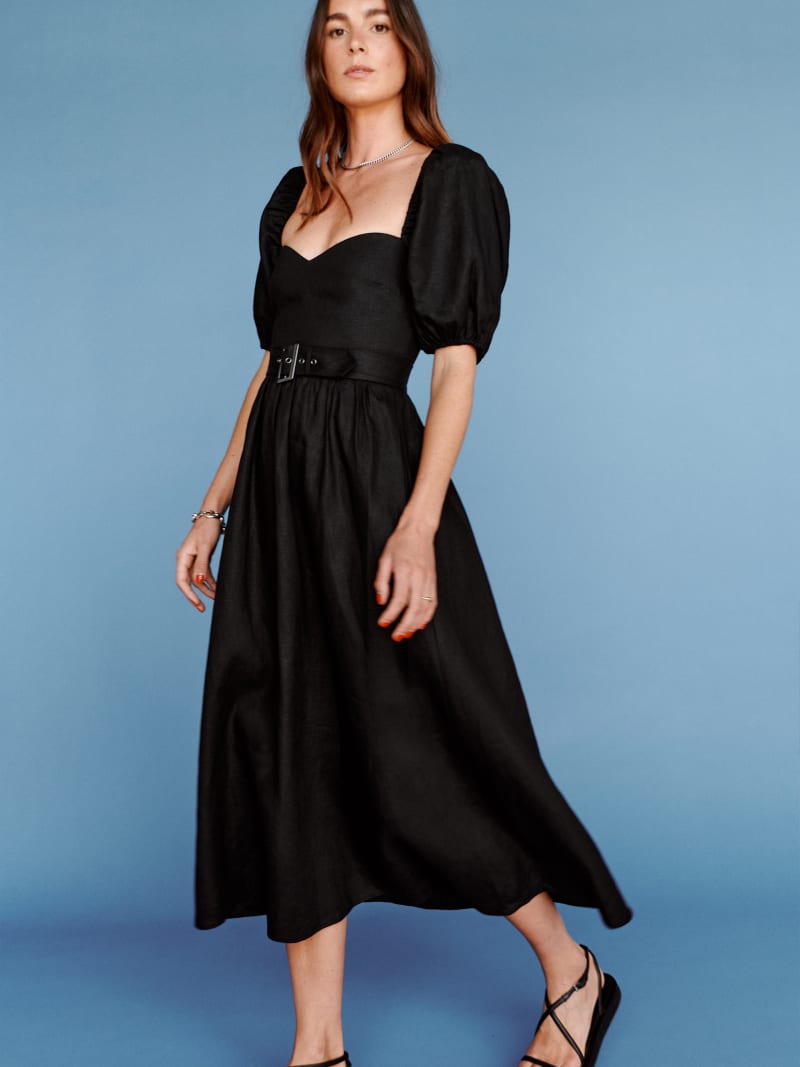Tien Linen Dress - Short Sleeve Midi | Reformation