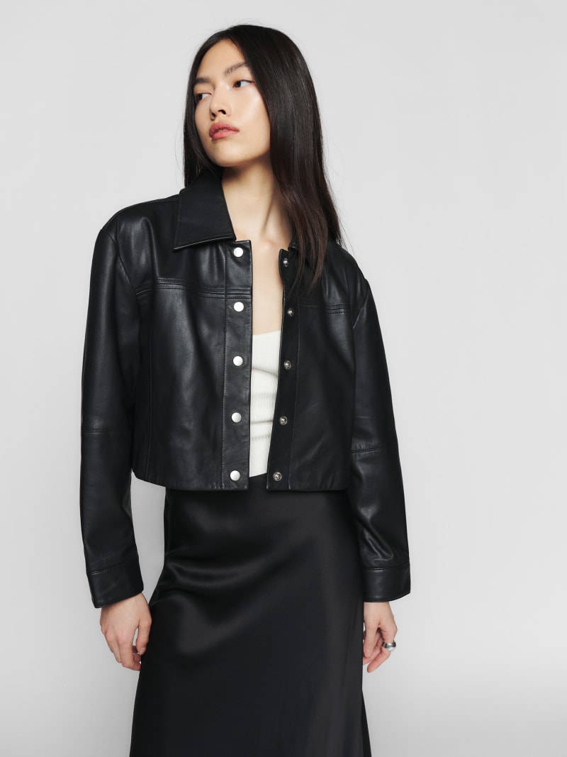 Veda Clarke Leather Jacket - Long Sleeve | Reformation