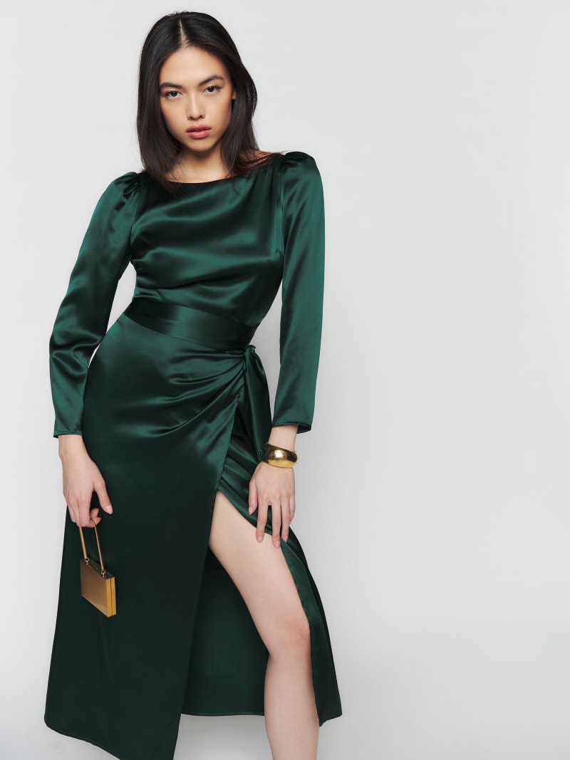 Cassie Silk Dress in Tortoise