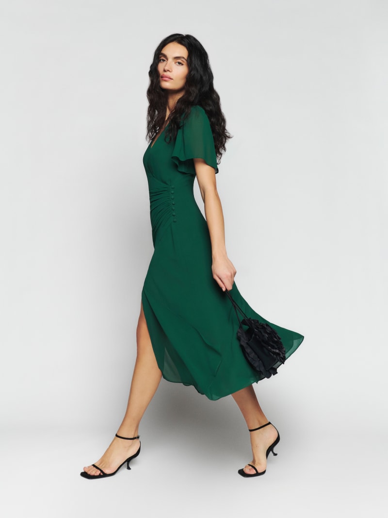 Breanna Dress - Short Sleeve Midi | Reformation