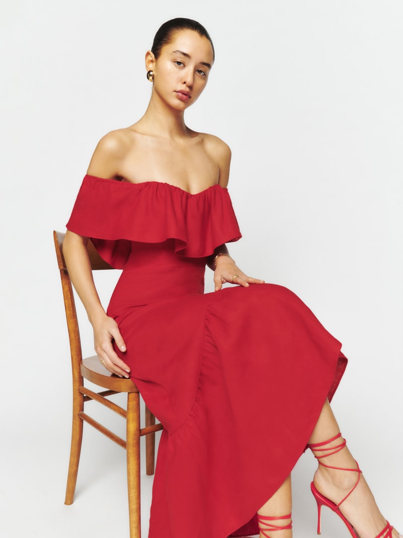 Baela Linen Dress Sleeveless Linen Reformation