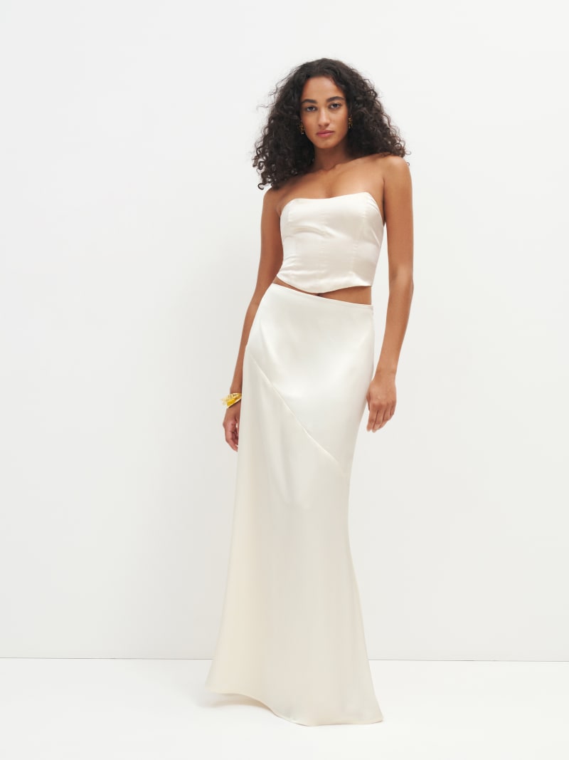 Isabel Satin Skirt - | Reformation