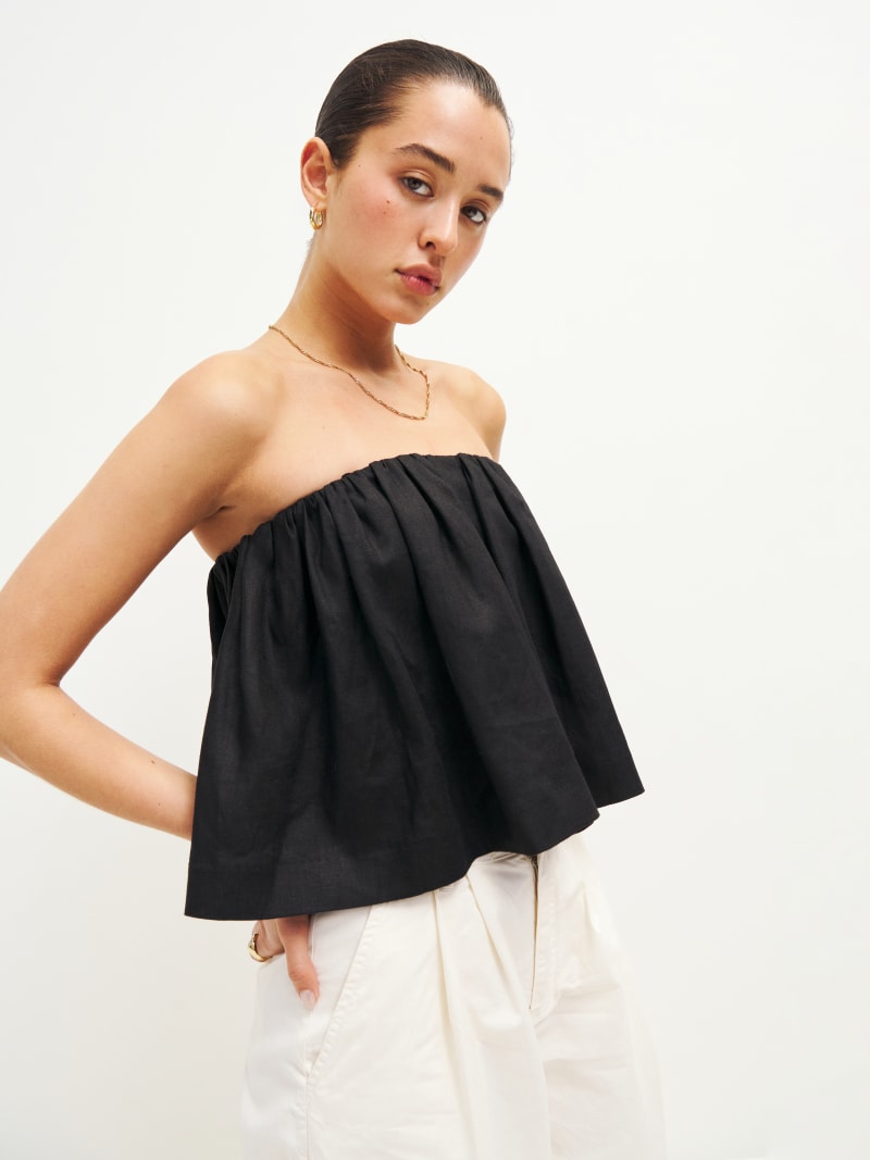 Carina Linen Top - Strapless | Reformation