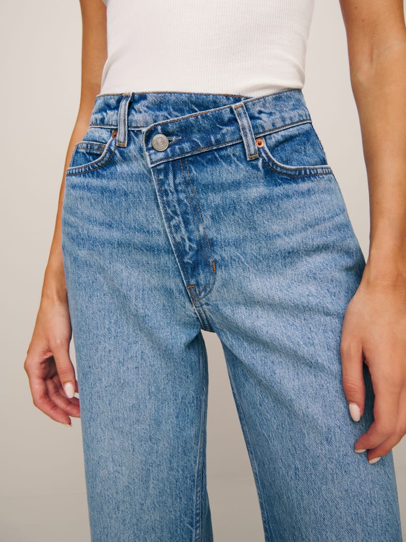 Gemma High Rise Crossover Wide Leg Jeans - Sustainable Denim | Reformation