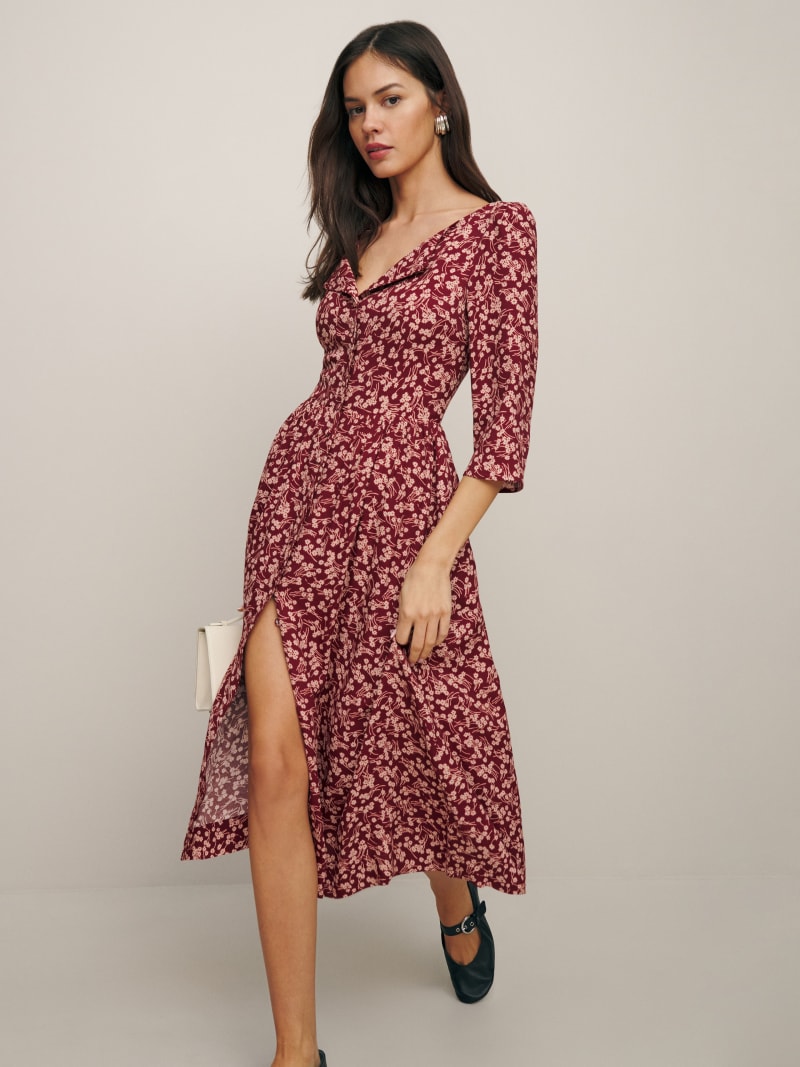 ADAIR PASSPORT TO THE SUN WOVEN MIDI DRESS