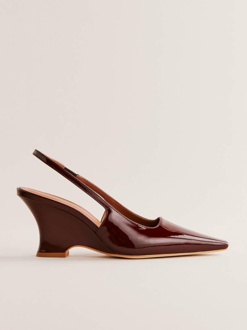 slingback wedge heels