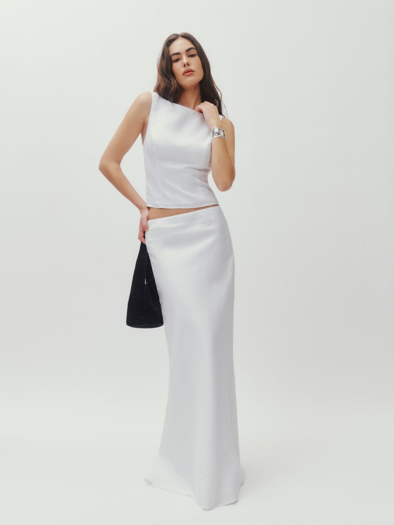 Alara 100% Linen Skirt - Beige