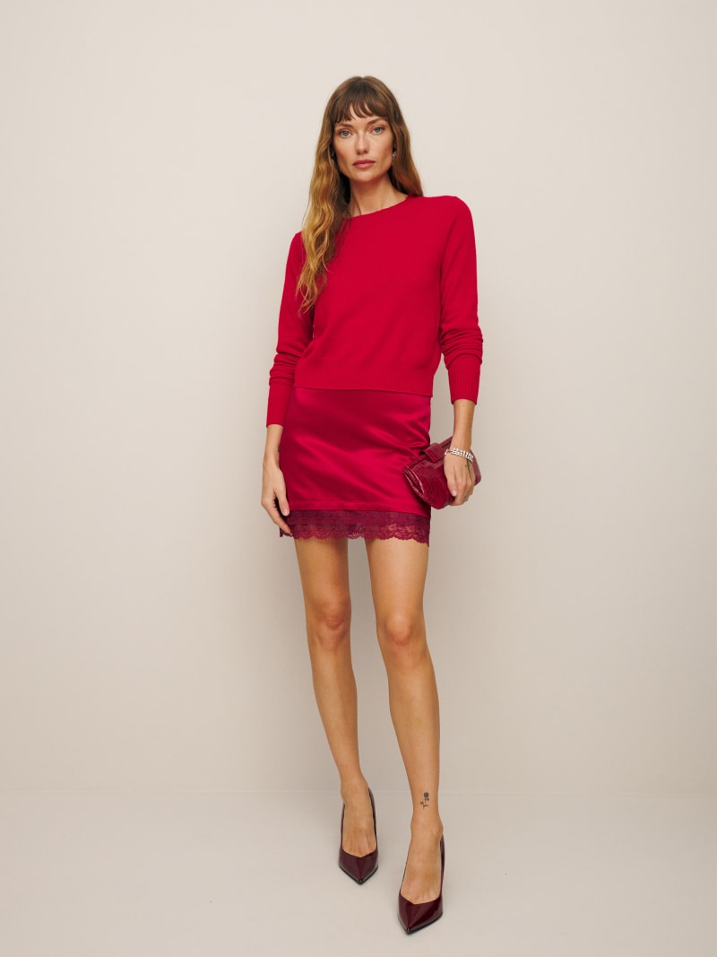 Dolce & Gabbana Pink Lace Layered High Waist Knee Length Skirt